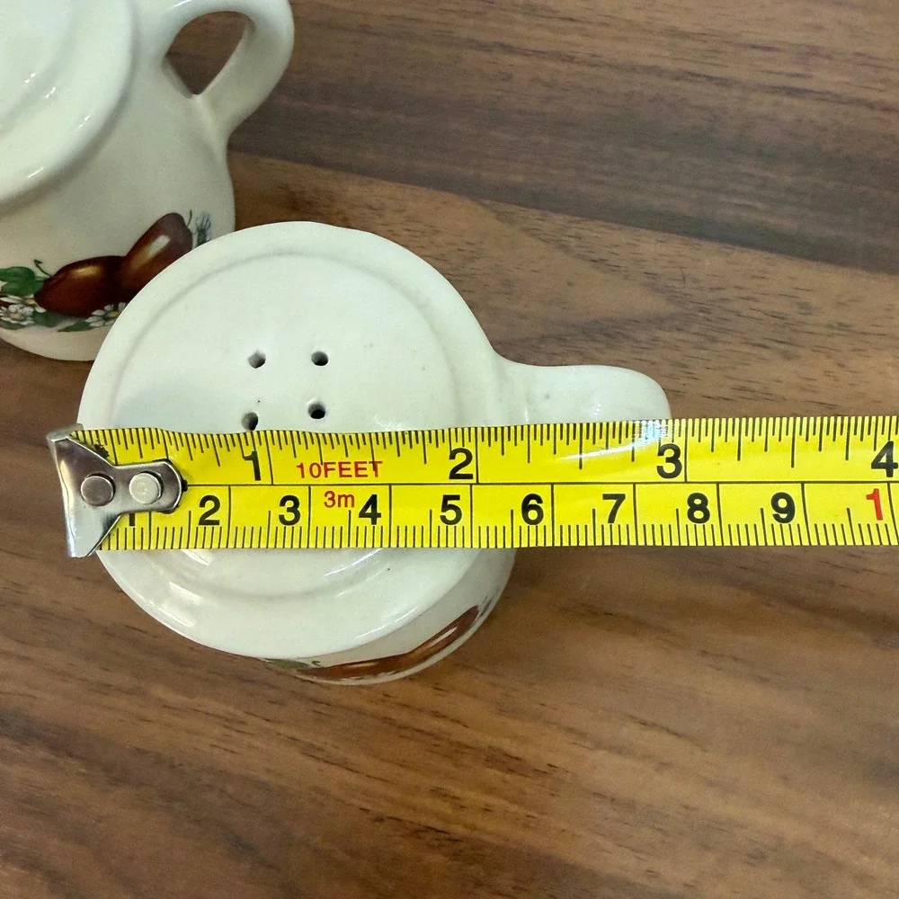 Vintage Ceramic Apple Daisy Mug Salt and Pepper Shakers Farmhouse Kitchen Decor